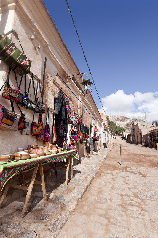 阿根廷村Purmamarca在Quebrada de Humahuaca